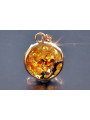 "14K 585 Pendentif Ambre Or Rose Vintage d'Authenticité" vpab001